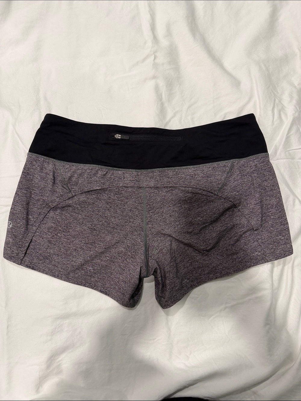 lululemon athletica Black Waist Heather Grey Athletic Shorts - Picture 3 of 3